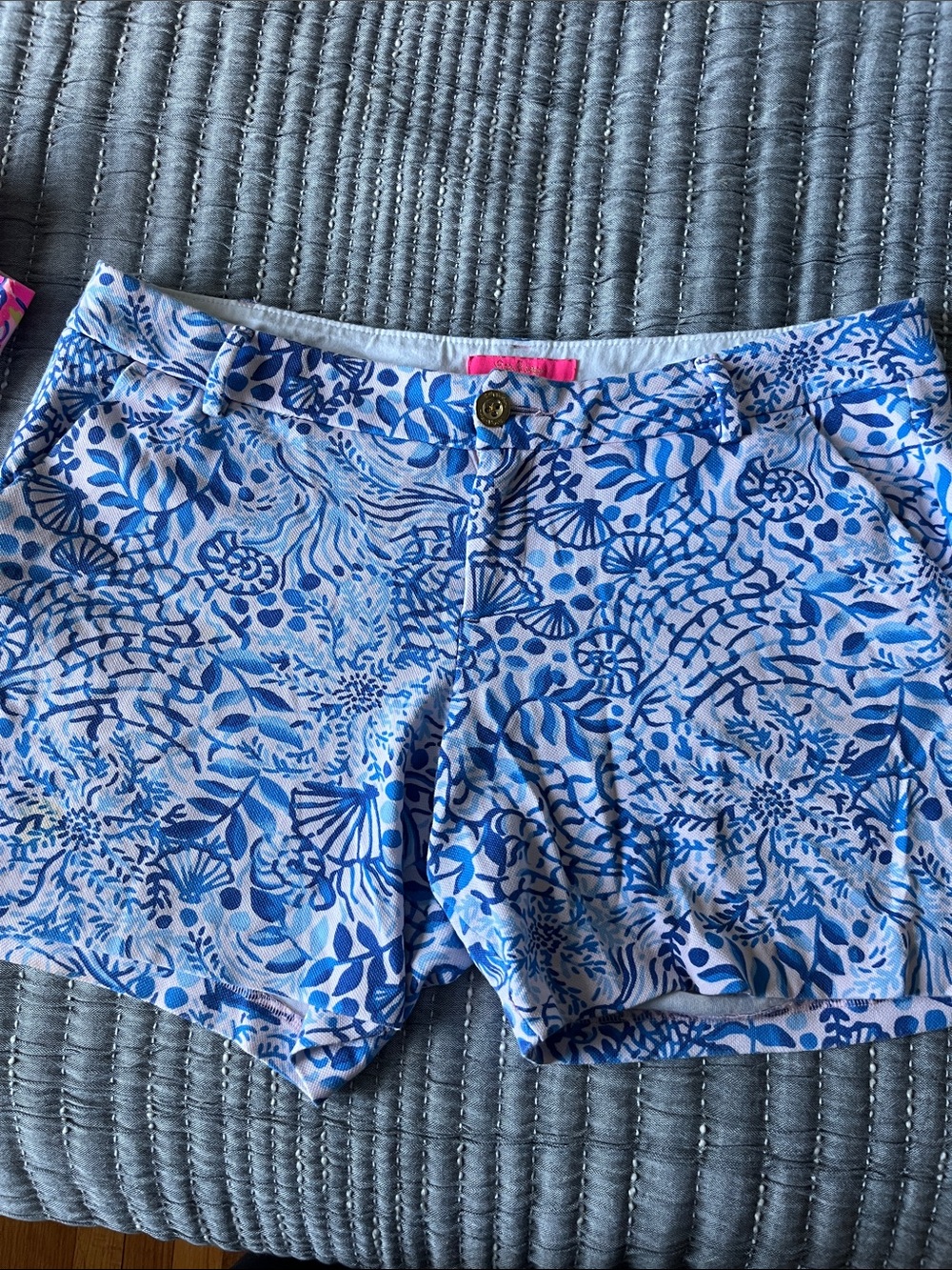 Lilly Pulitzer Blue and White Floral Bermuda Shorts